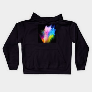 Bright coloured powder explosion on a black background illustration Kids Hoodie